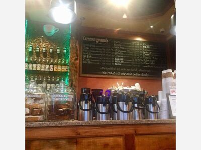 Common Grounds is a specialty coffee house in the Tommy K's Plaza.