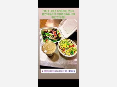 The food at Fresh Greens & Proteins is healthy.