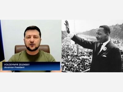 Ukrainian President Volodymyr Zelensky addressed both Houses of Congress virtually today.