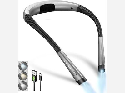 The Glocusent LED Neck Reading Light is a must-have for travelers.