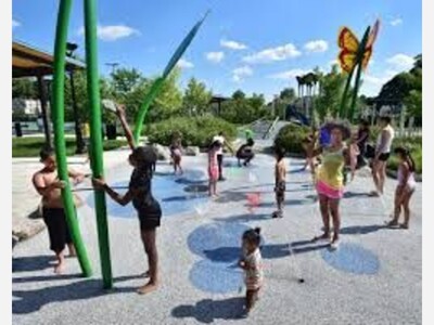 A splash pad park in Hamden is clean and safe for kids.